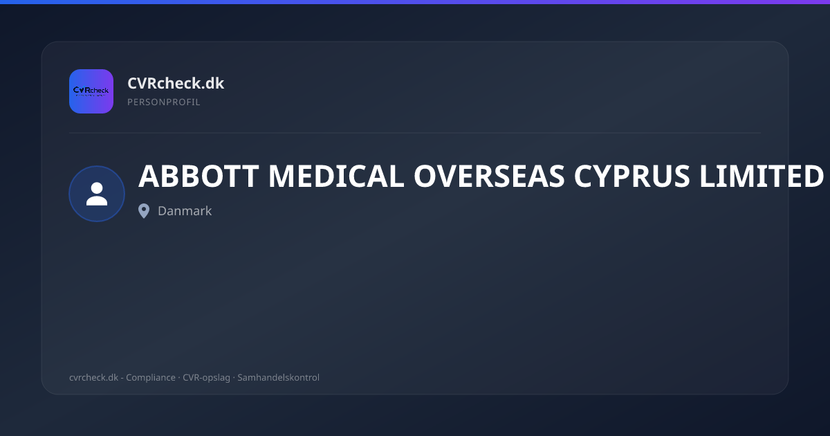 Visitkort: ABBOTT MEDICAL OVERSEAS CYPRUS LIMITED, person-info