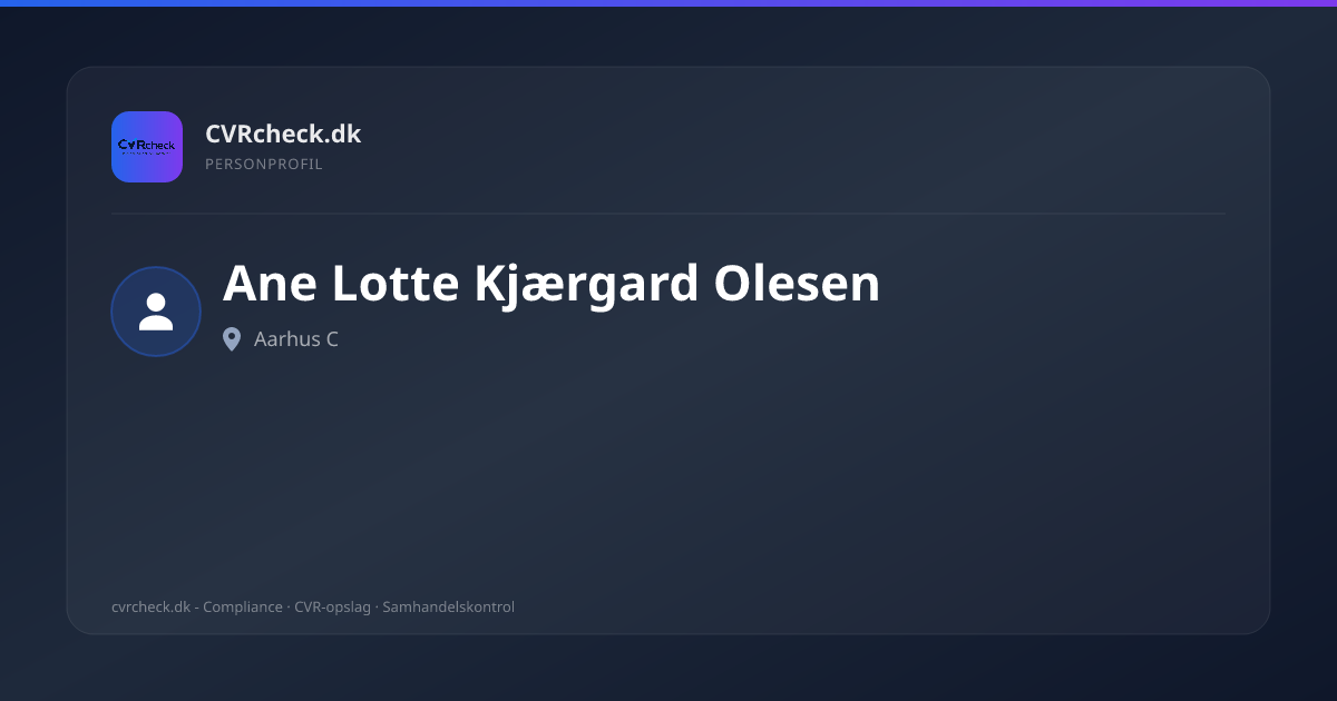Visitkort: Ane Lotte Kjærgard Olesen, Aarhus C, person-info