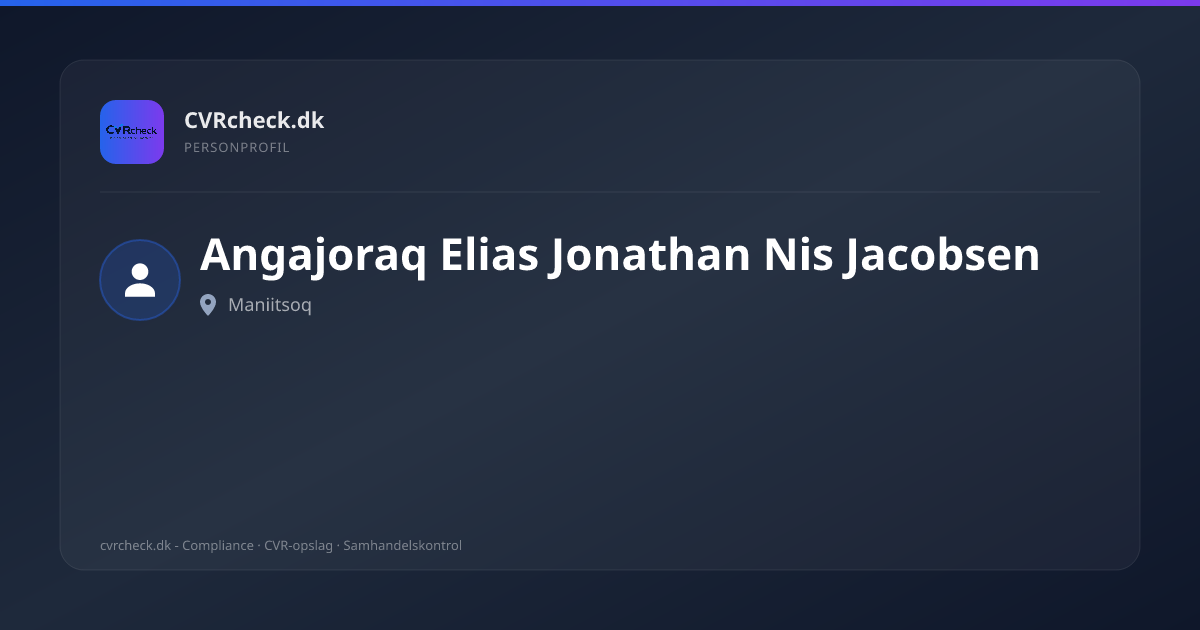 Visitkort: Angajoraq Elias Jonathan Nis Jacobsen, Maniitsoq, person-info