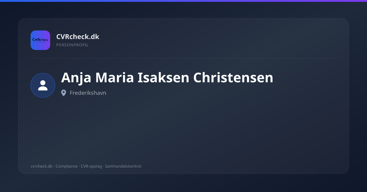 Visitkort: Anja Maria Isaksen Christensen, Frederikshavn, person-info