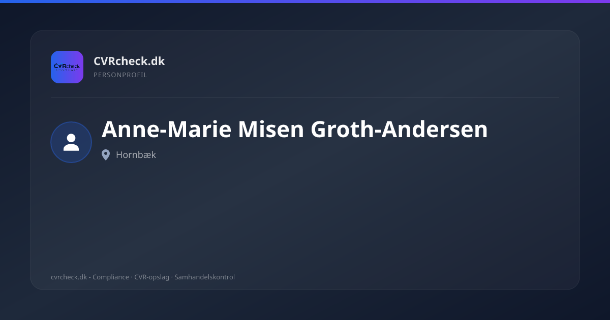 Visitkort: Anne-Marie Misen Groth-Andersen, Hornbæk, person-info