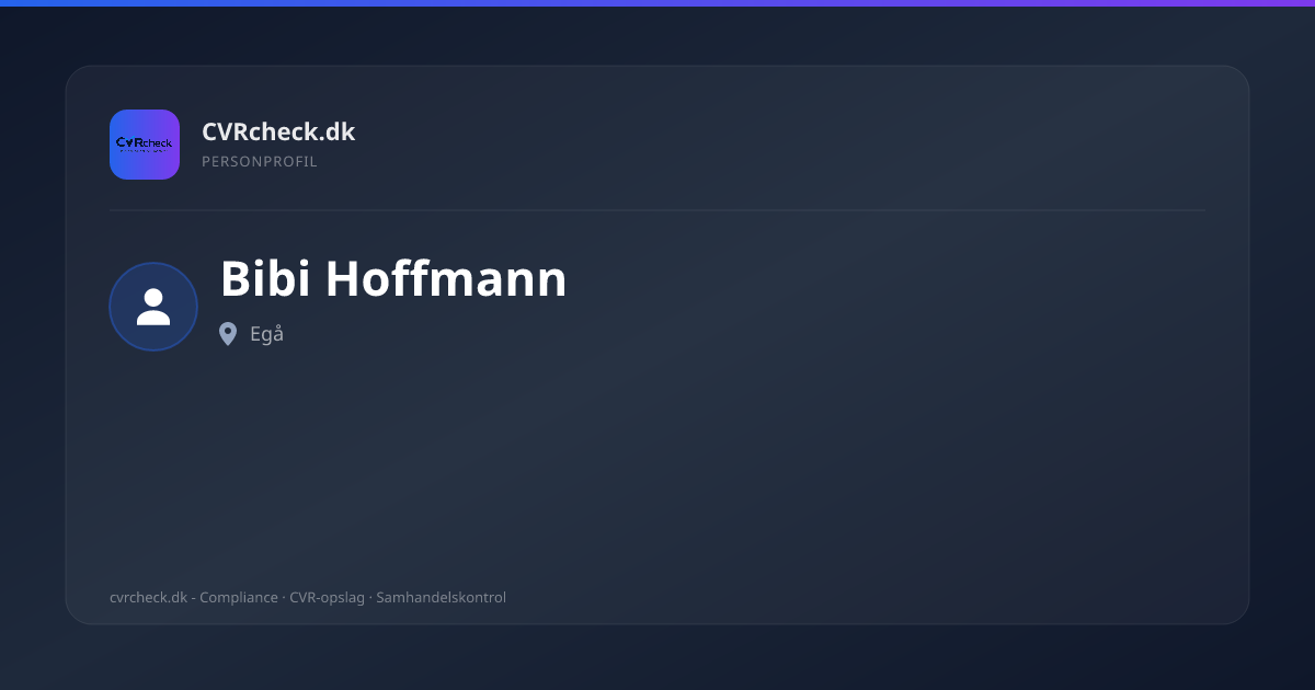 Visitkort: Bibi Hoffmann, Egå, person-info