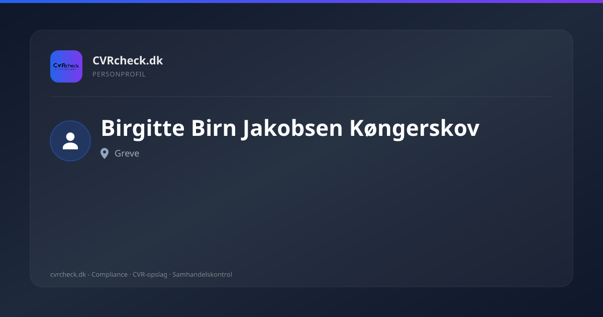 Visitkort: Birgitte Birn Jakobsen Køngerskov, Greve, person-info