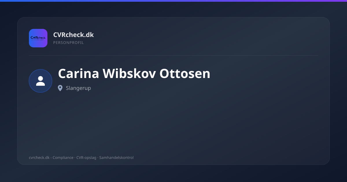 Visitkort: Carina Wibskov Ottosen, Slangerup, person-info