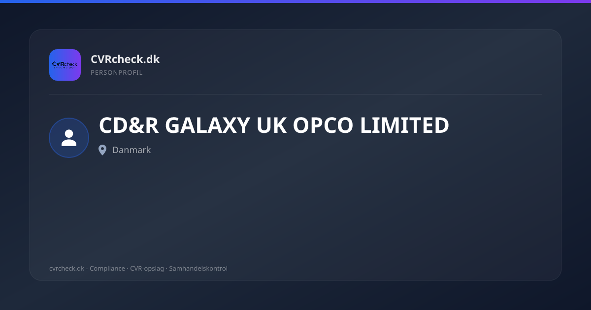Visitkort: CD&R GALAXY UK OPCO LIMITED, person-info