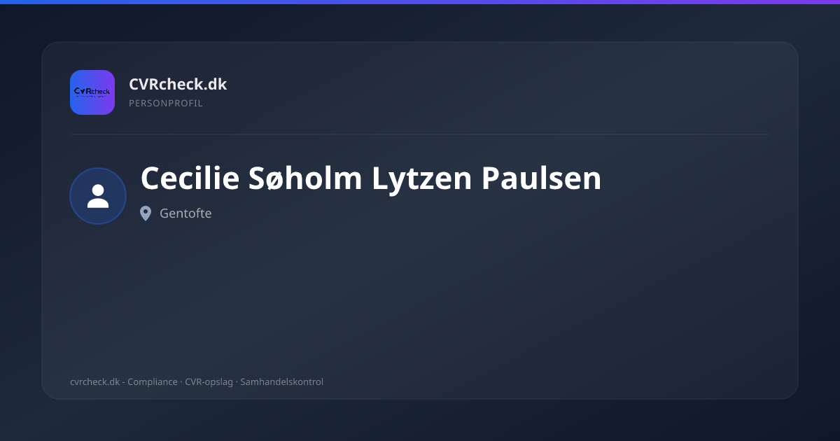 Visitkort: Cecilie Søholm Lytzen Paulsen, Gentofte, person-info