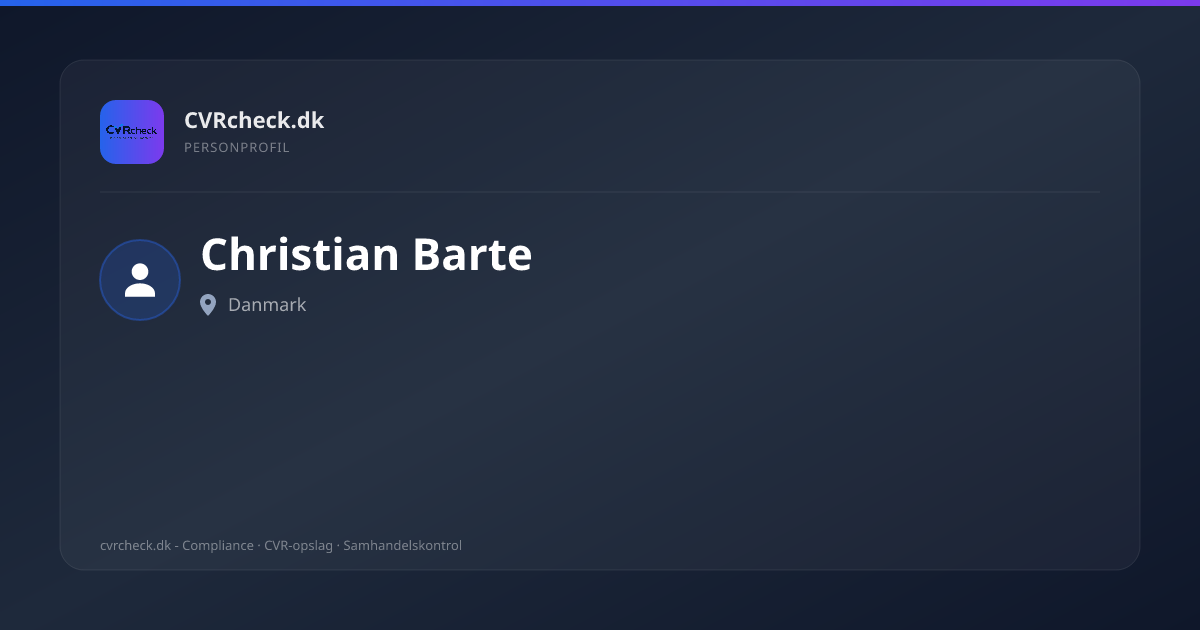 Visitkort: Christian Barte, person-info