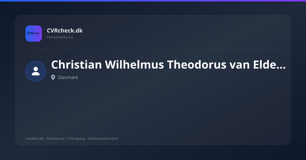 Visitkort: Christian Wilhelmus Theodorus van Elderen, person-info