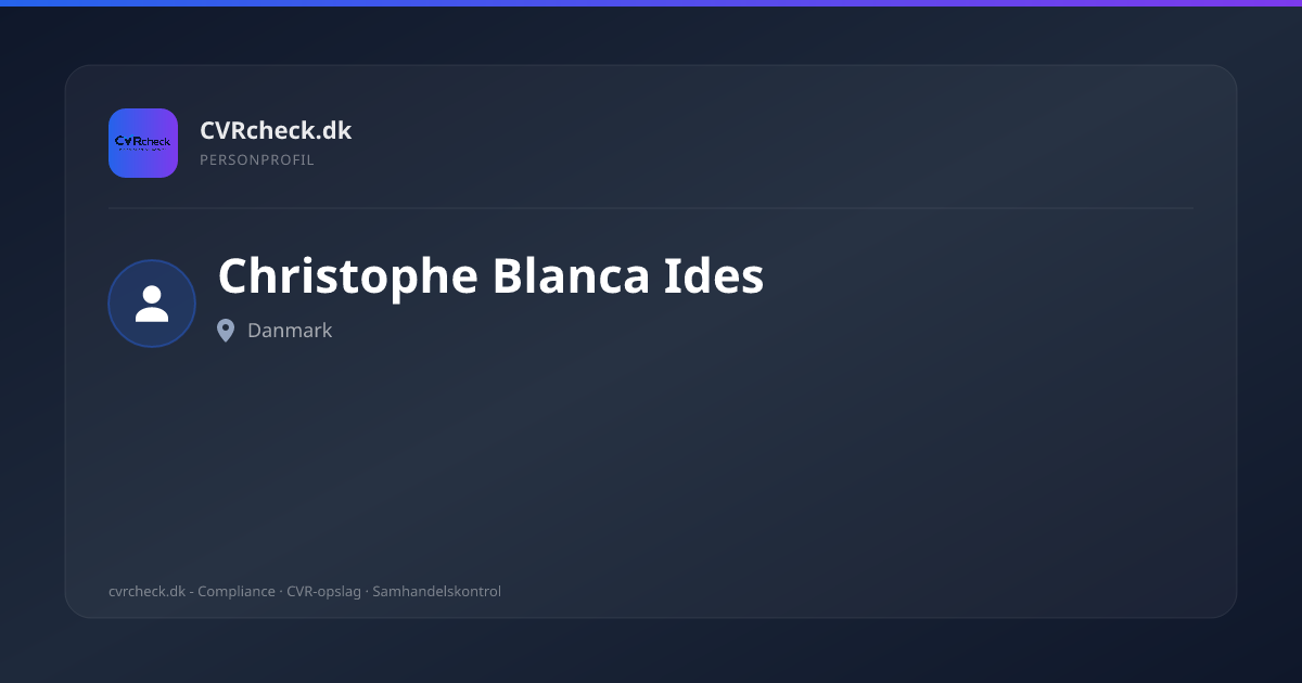 Visitkort: Christophe Blanca Ides, person-info