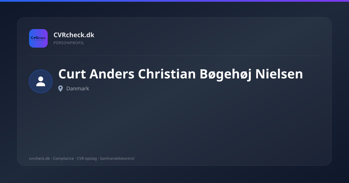 Visitkort: Curt Anders Christian Bøgehøj Nielsen, person-info