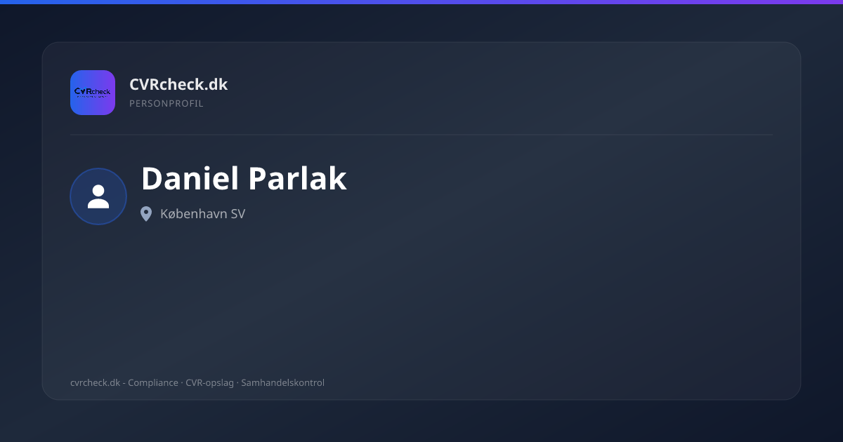 Visitkort: Daniel Parlak, København SV, person-info