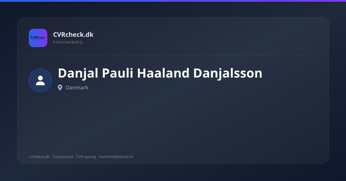 Visitkort: Danjal Pauli Haaland Danjalsson, person-info