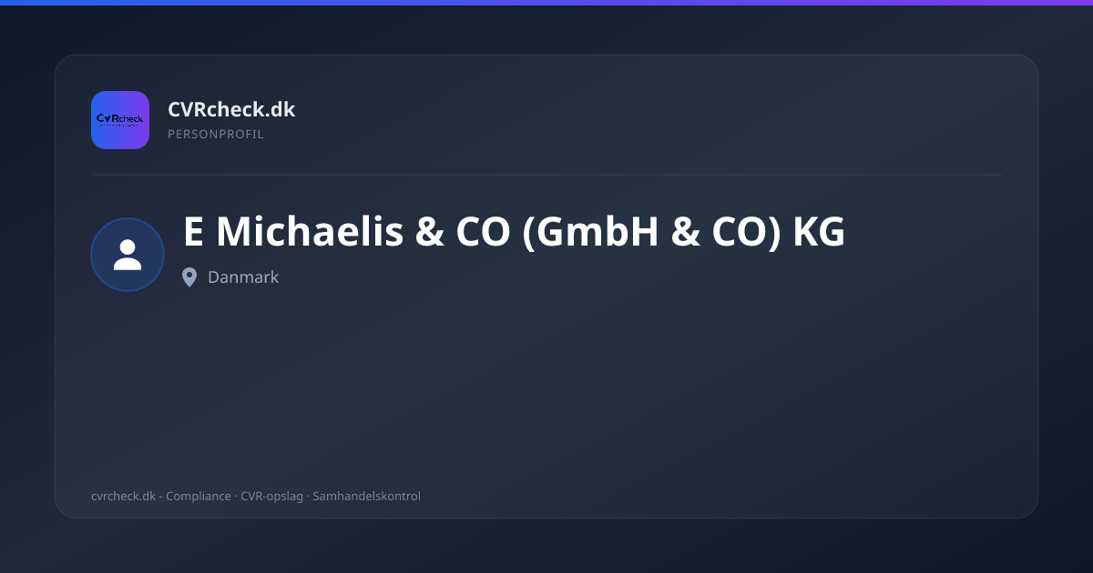 Visitkort: E Michaelis & CO (GmbH & CO) KG, person-info
