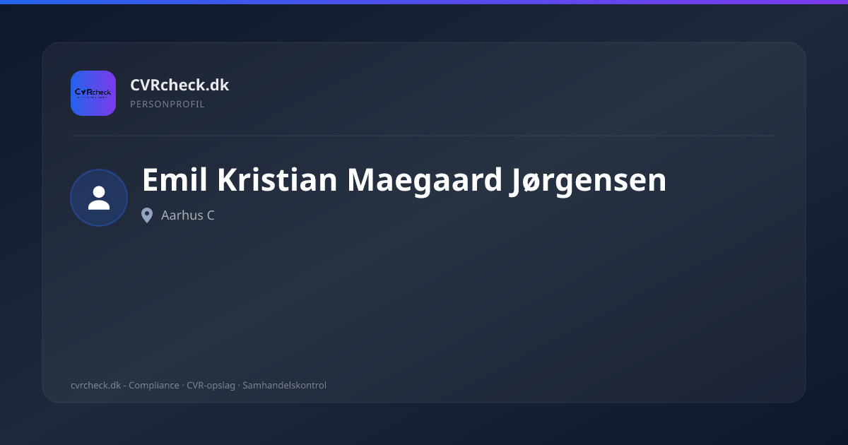 Visitkort: Emil Kristian Maegaard Jørgensen, Aarhus C, person-info