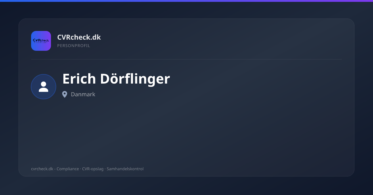 Visitkort: Erich Dörflinger, person-info