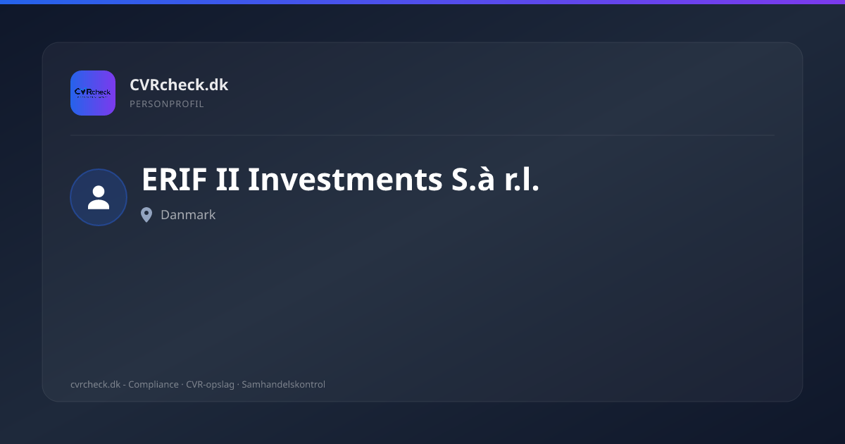 Visitkort: ERIF II Investments S.à r.l., person-info