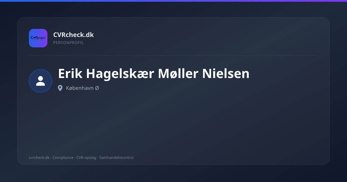 Visitkort: Erik Hagelskær Møller Nielsen, København Ø, person-info