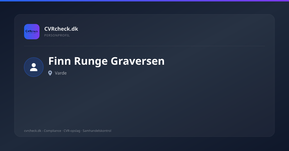 Visitkort: Finn Runge Graversen, Varde, person-info