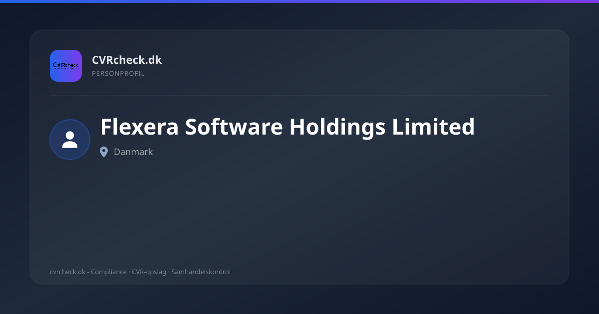 Visitkort: Flexera Software Holdings Limited, person-info