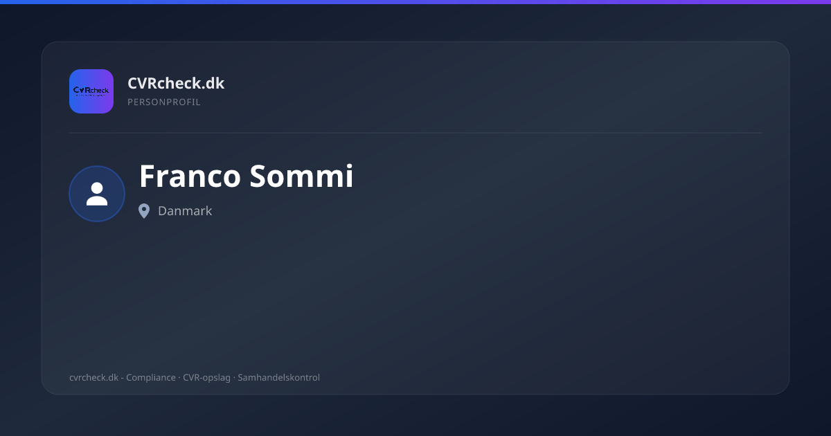 Visitkort: Franco Sommi, person-info