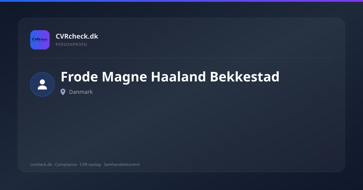 Visitkort: Frode Magne Haaland Bekkestad, person-info