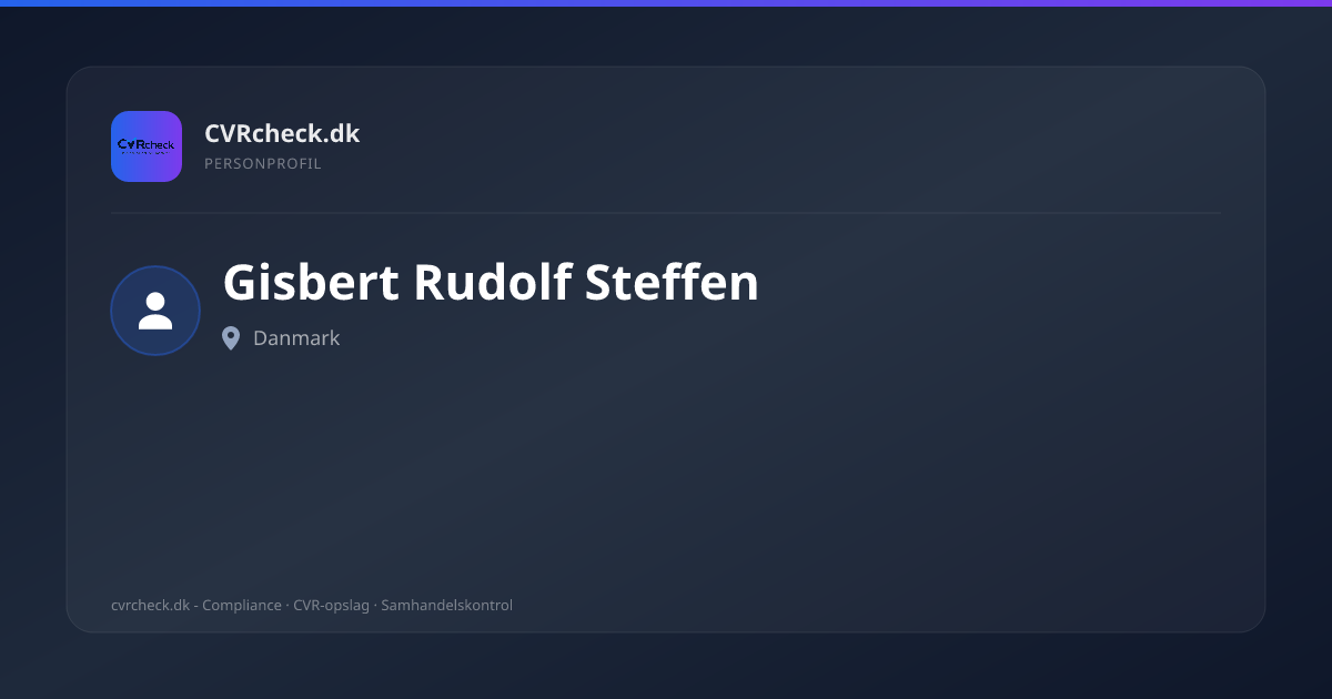 Visitkort: Gisbert Rudolf Steffen, person-info