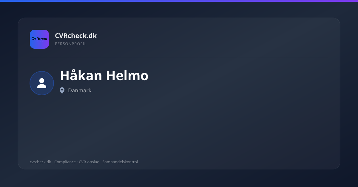 Visitkort: Håkan Helmo, person-info
