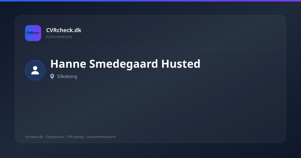 Visitkort: Hanne Smedegaard Husted, Silkeborg, person-info
