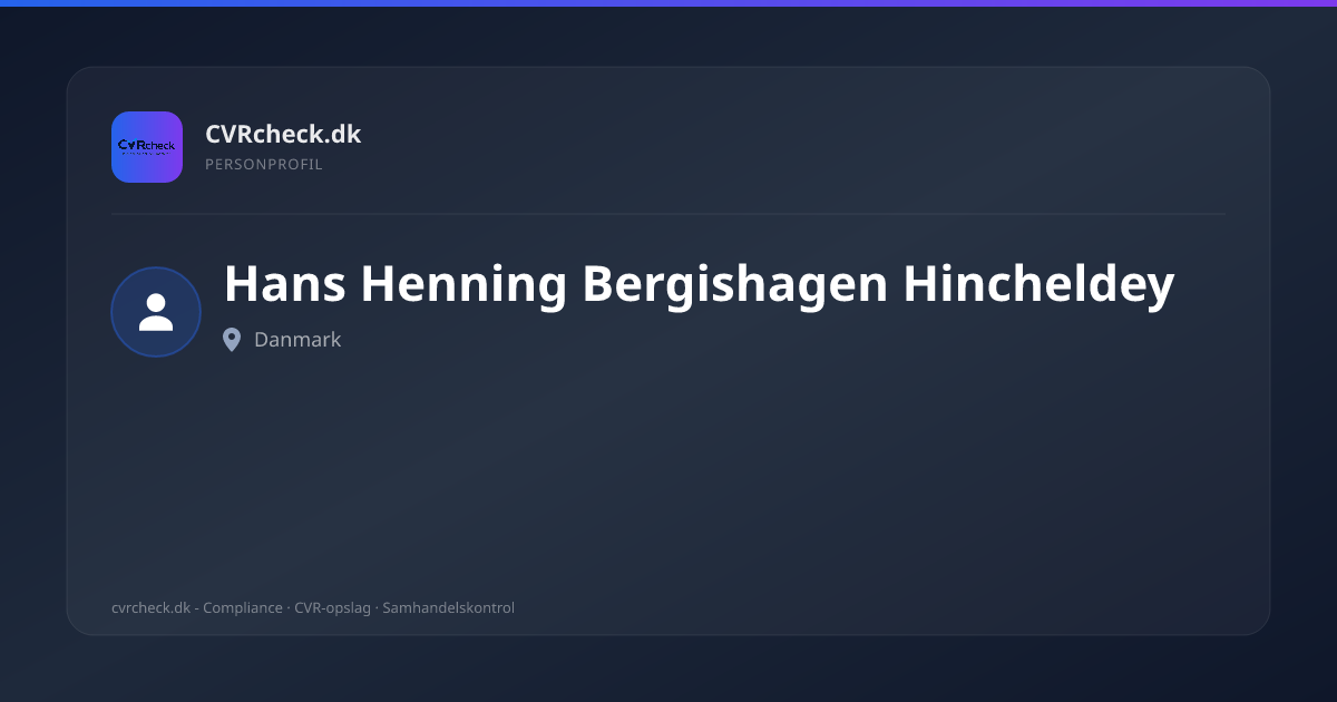 Visitkort: Hans Henning Bergishagen Hincheldey, person-info
