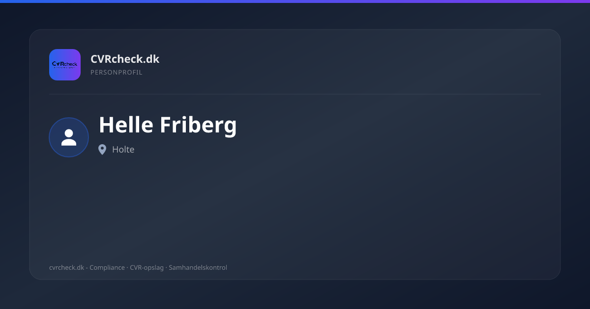Visitkort: Helle Friberg, Holte, person-info