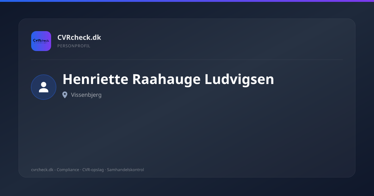 Visitkort: Henriette Raahauge Ludvigsen, Vissenbjerg, person-info