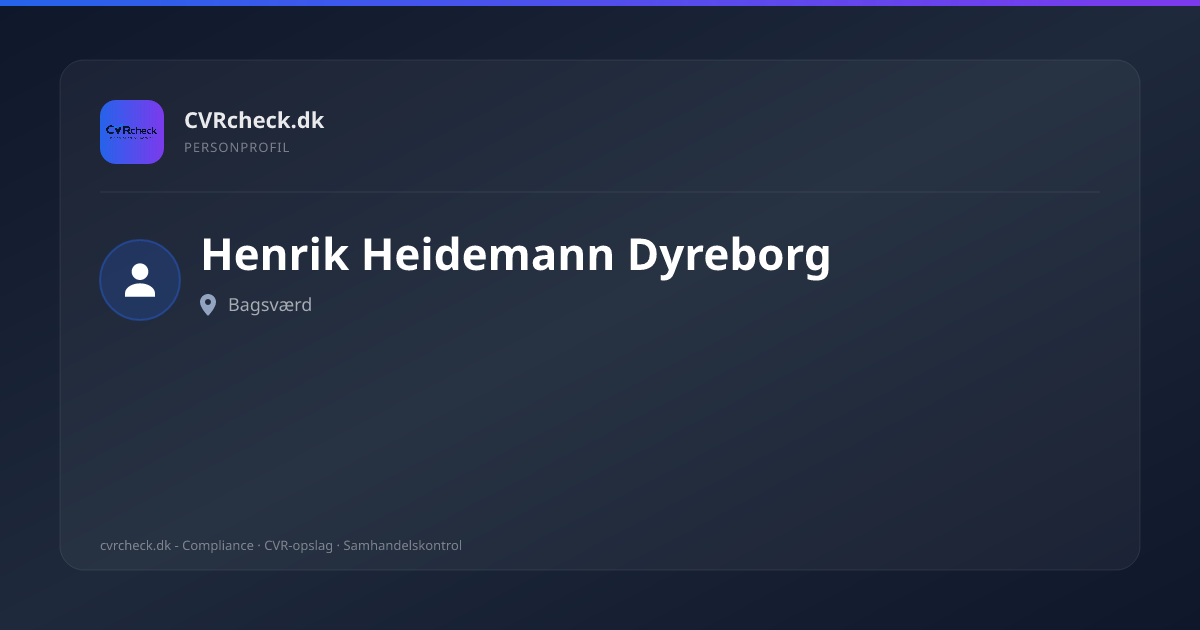 Visitkort: Henrik Heidemann Dyreborg, Bagsværd, person-info