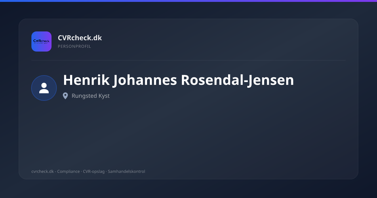 Visitkort: Henrik Johannes Rosendal-Jensen, Rungsted Kyst, person-info