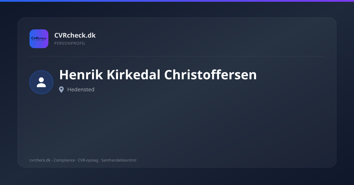 Visitkort: Henrik Kirkedal Christoffersen, Hedensted, person-info