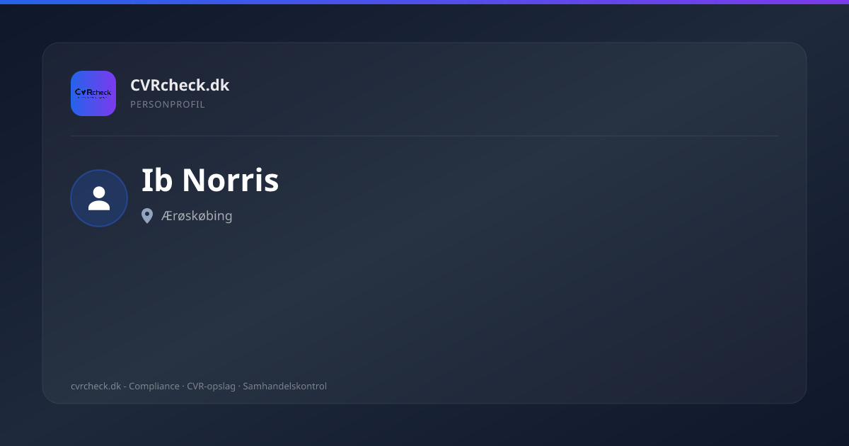 Visitkort: Ib Norris, Ærøskøbing, person-info