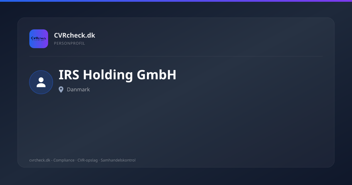 Visitkort: IRS Holding GmbH, person-info