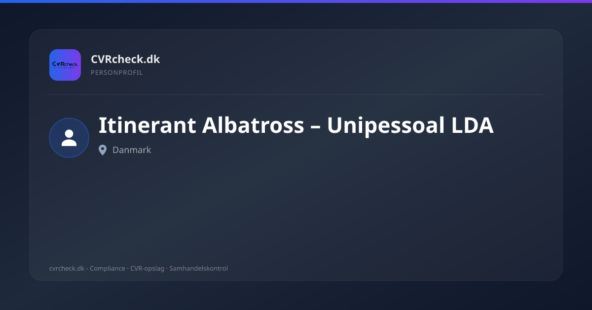 Visitkort: Itinerant Albatross – Unipessoal LDA, person-info