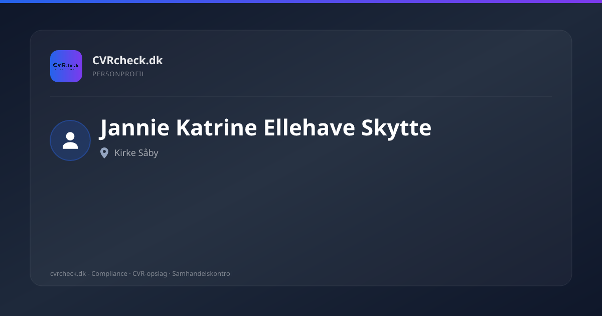 Visitkort: Jannie Katrine Ellehave Skytte, Kirke Såby, person-info