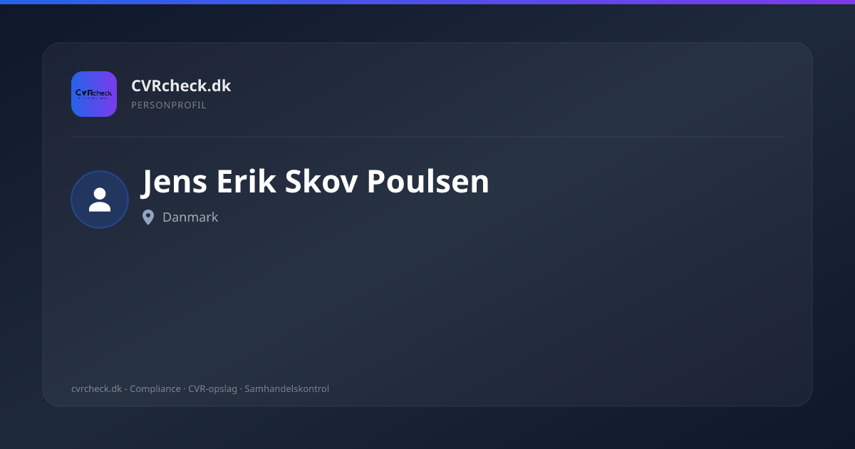 Visitkort: Jens Erik Skov Poulsen, person-info