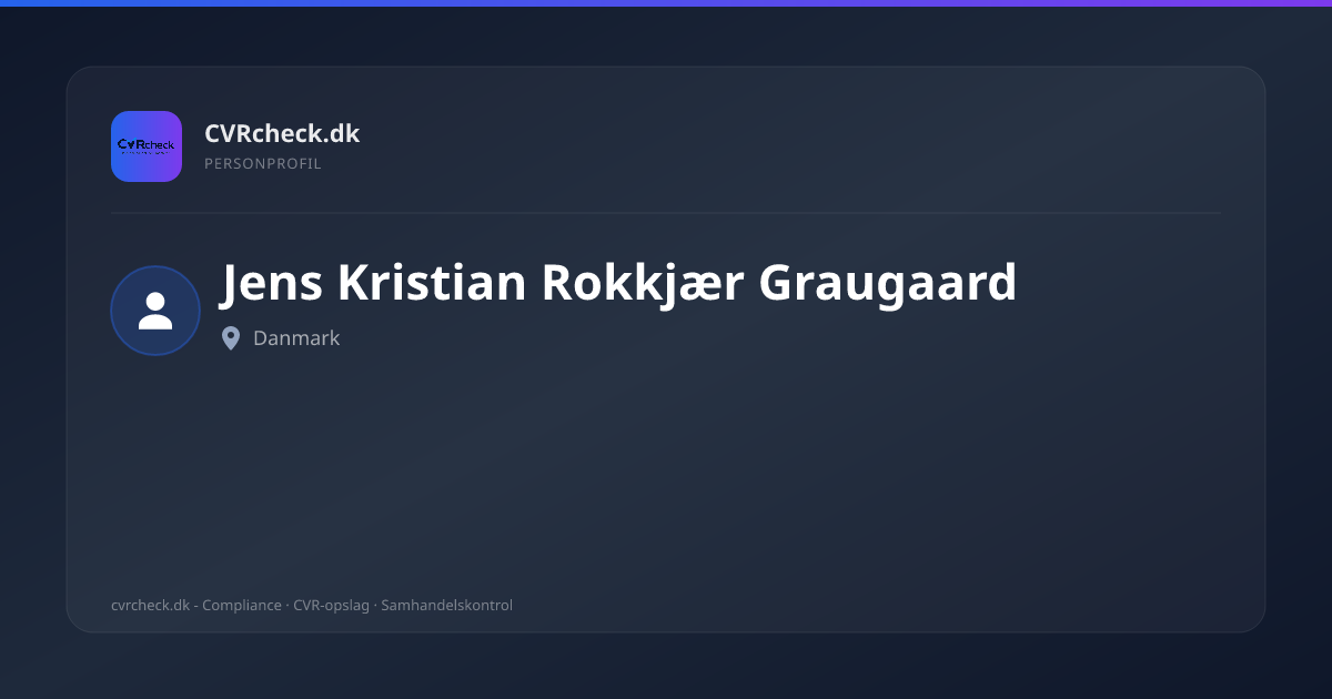 Visitkort: Jens Kristian Rokkjær Graugaard, person-info
