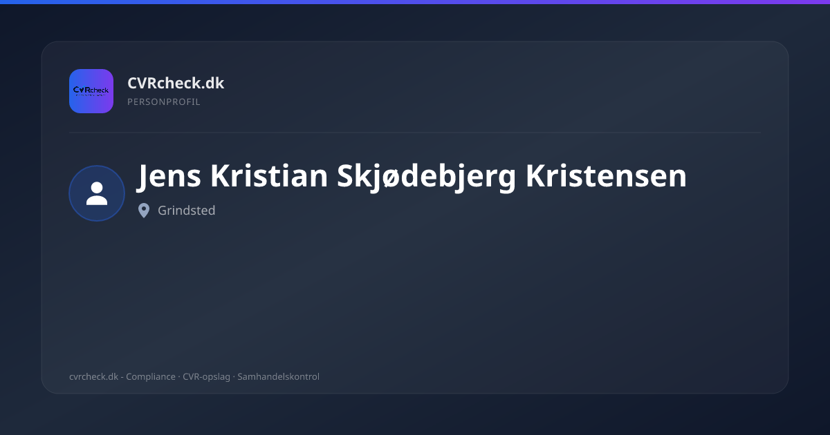 Visitkort: Jens Kristian Skjødebjerg Kristensen, Grindsted, person-info
