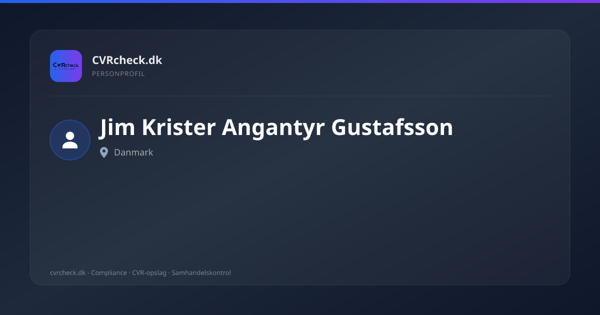 Visitkort: Jim Krister Angantyr Gustafsson, person-info