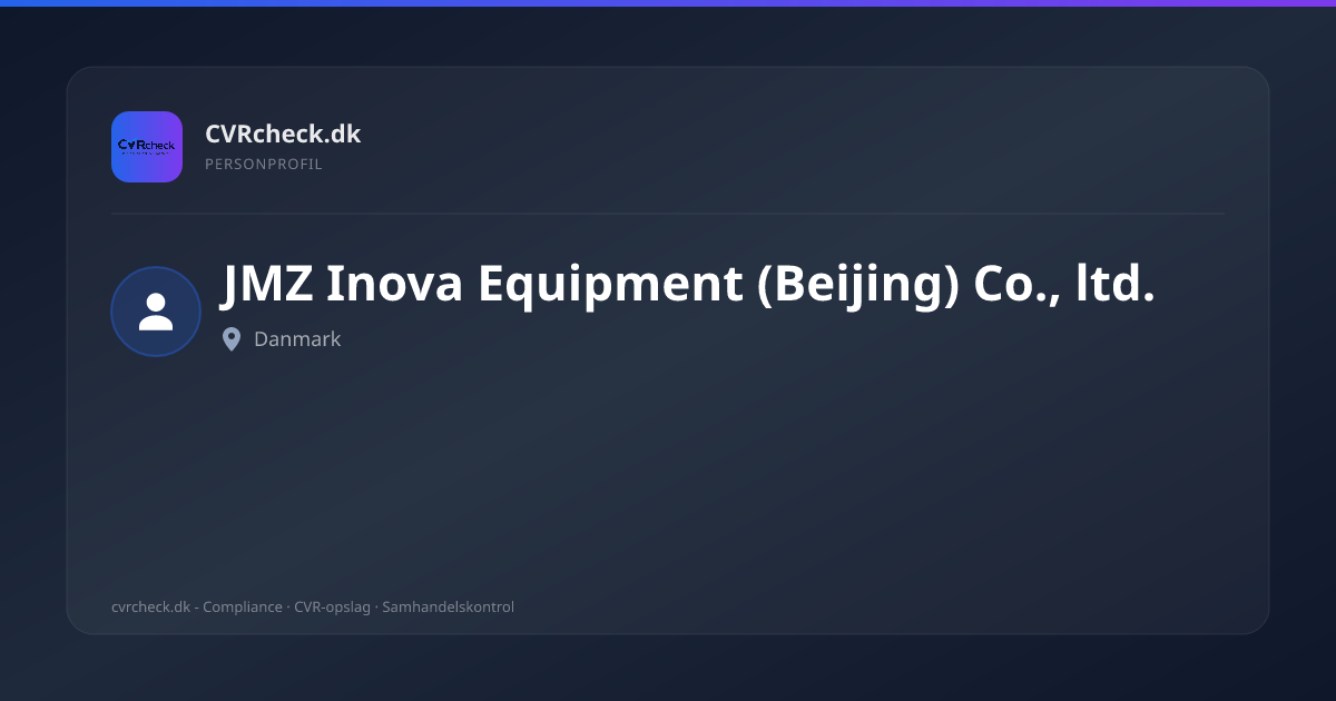Visitkort: JMZ Inova Equipment (Beijing) Co., ltd., person-info