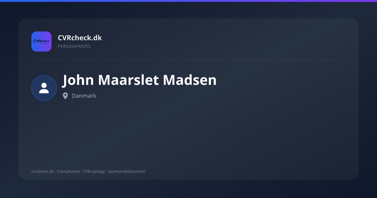 Visitkort: John Maarslet Madsen, person-info