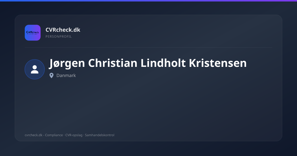 Visitkort: Jørgen Christian Lindholt Kristensen, person-info