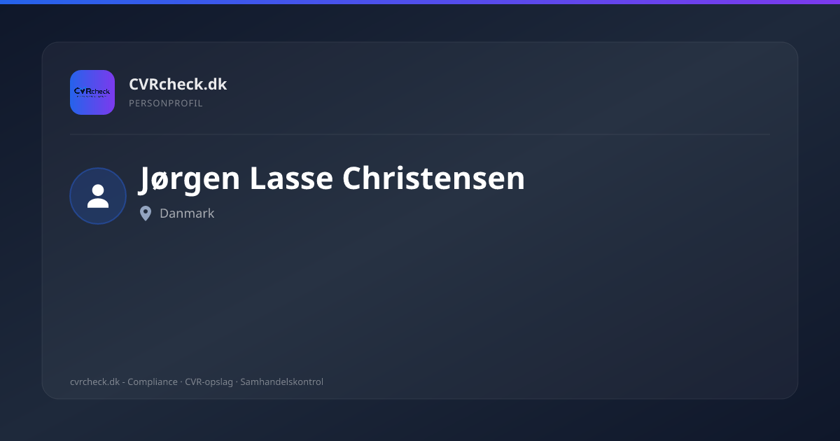 Visitkort: Jørgen Lasse Christensen, person-info
