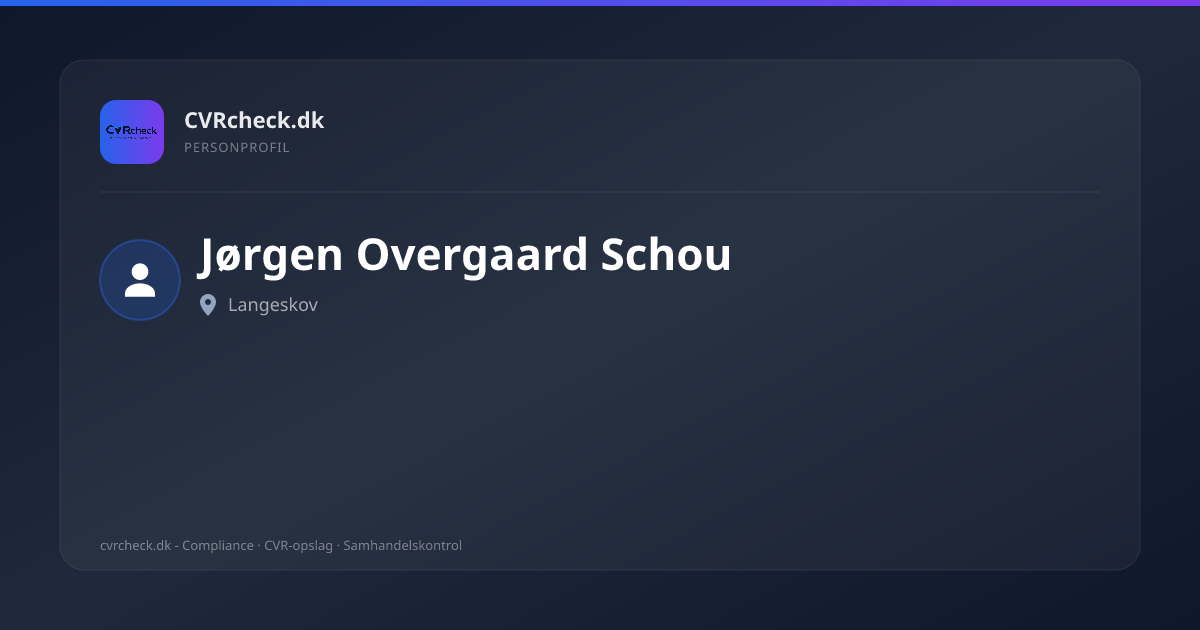 Visitkort: Jørgen Overgaard Schou, Langeskov, person-info