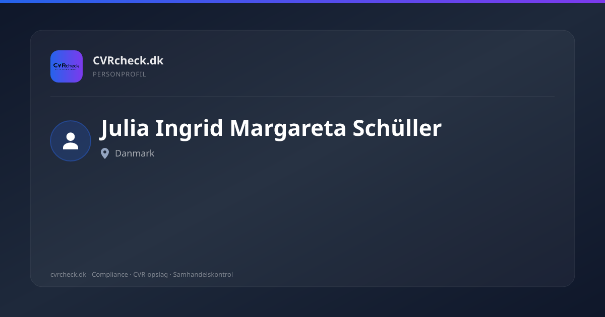 Visitkort: Julia Ingrid Margareta Schüller, person-info