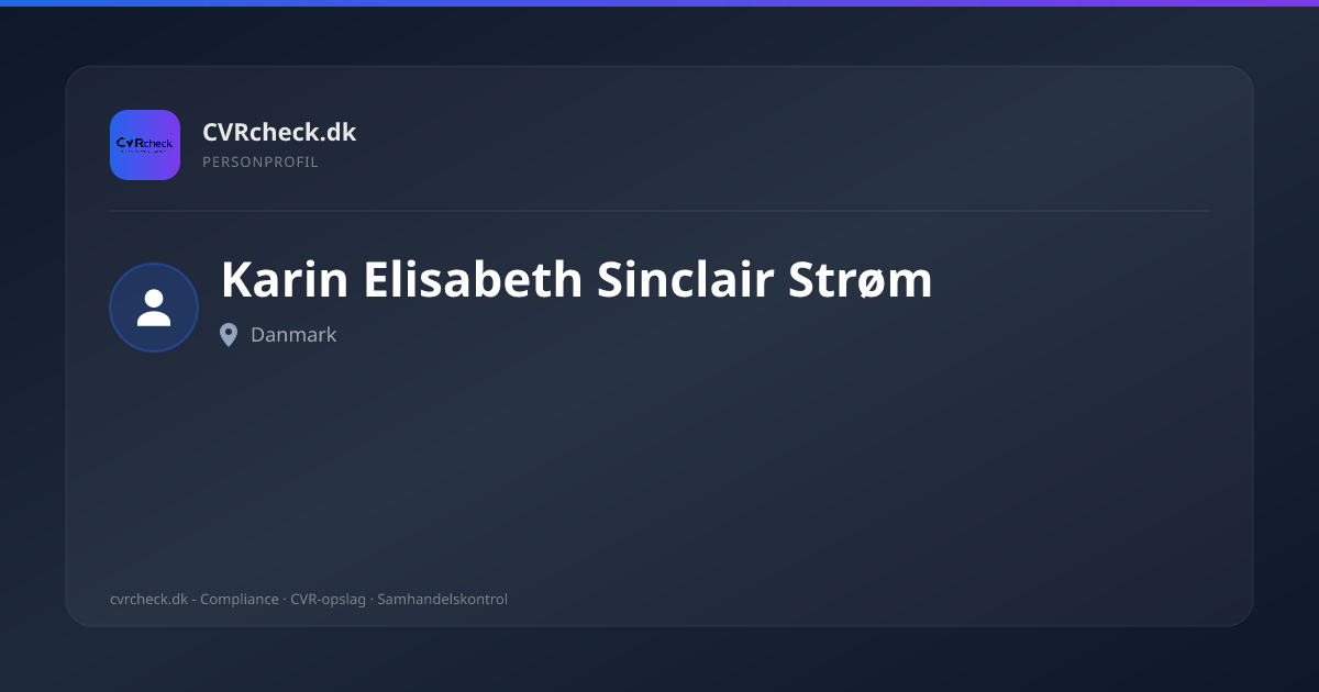 Visitkort: Karin Elisabeth Sinclair Strøm, person-info