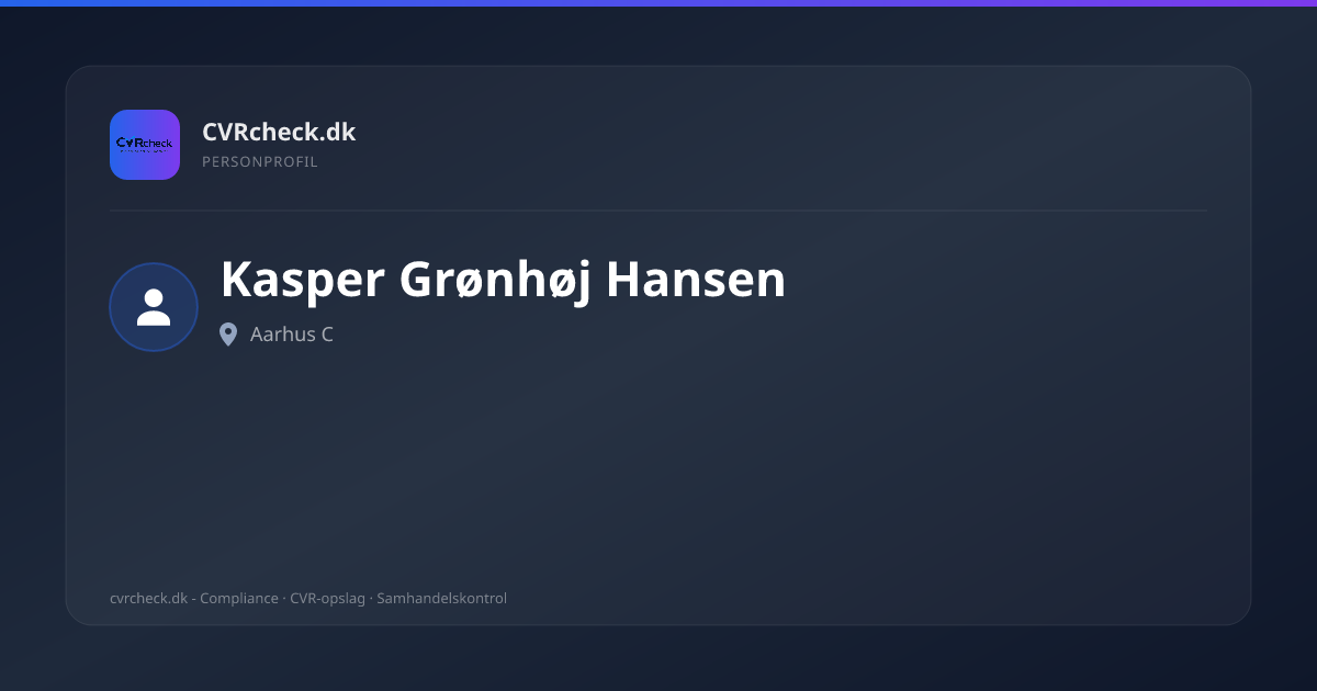 Visitkort: Kasper Grønhøj Hansen, Aarhus C, person-info